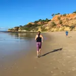 running on a sandy beach