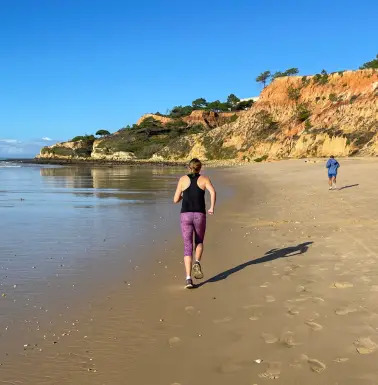 running on a sandy beach