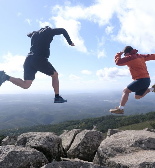 Boys jump square